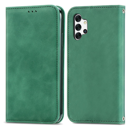 Leather Case Stands Flip Cover Holder S04D for Samsung Galaxy M32 5G Green