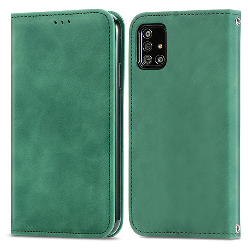 Leather Case Stands Flip Cover Holder S04D for Samsung Galaxy M40S Green