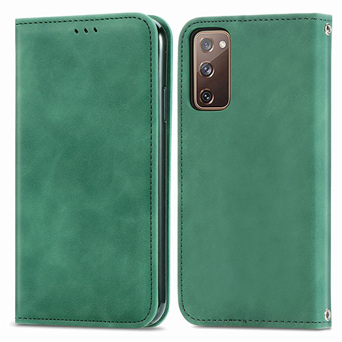 Leather Case Stands Flip Cover Holder S04D for Samsung Galaxy S20 FE (2022) 5G Green