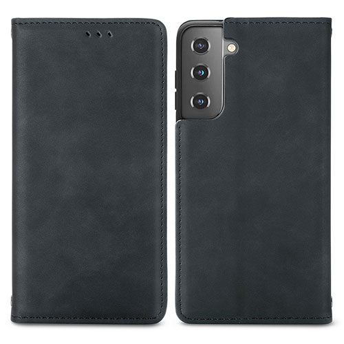 Leather Case Stands Flip Cover Holder S04D for Samsung Galaxy S24 Plus 5G Black