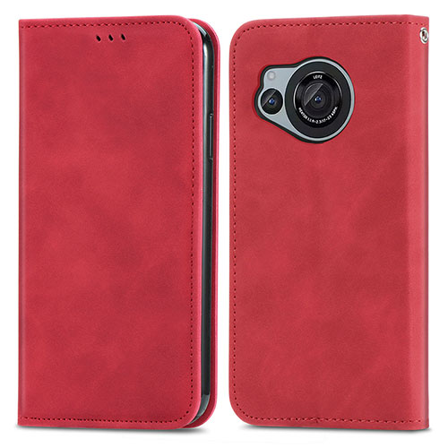 Leather Case Stands Flip Cover Holder S04D for Sharp Aquos R8 Red