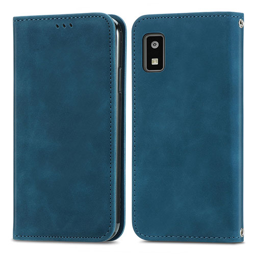 Leather Case Stands Flip Cover Holder S04D for Sharp Aquos wish Blue