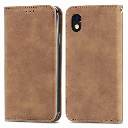 Leather Case Stands Flip Cover Holder S04D for Sony Xperia Ace III SO-53C Brown
