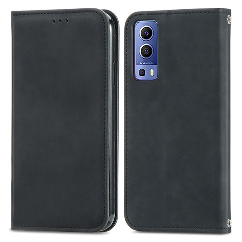 Leather Case Stands Flip Cover Holder S04D for Vivo iQOO Z3 5G Black