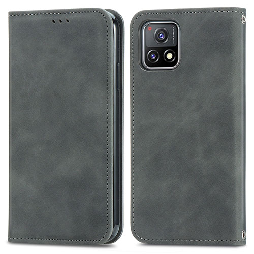 Leather Case Stands Flip Cover Holder S04D for Vivo Y31s 5G Gray