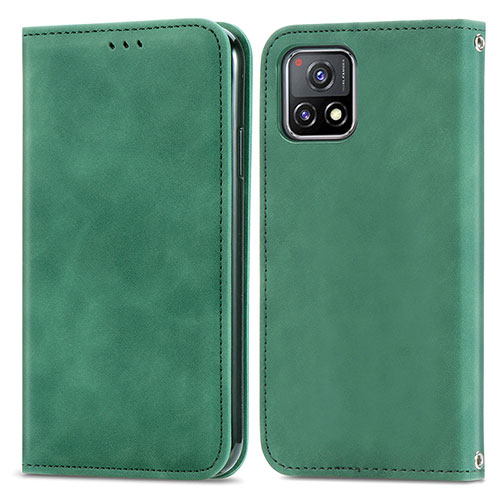 Leather Case Stands Flip Cover Holder S04D for Vivo Y31s 5G Green