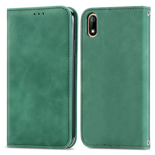 Leather Case Stands Flip Cover Holder S04D for Wiko Jerry 4 Green