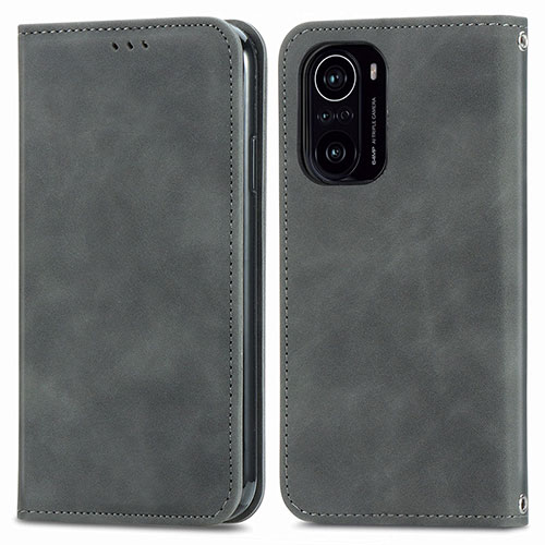 Leather Case Stands Flip Cover Holder S04D for Xiaomi Mi 11i 5G Gray