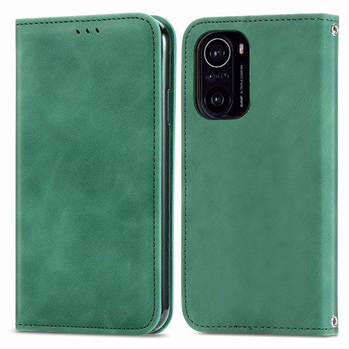 Leather Case Stands Flip Cover Holder S04D for Xiaomi Mi 11X 5G Green