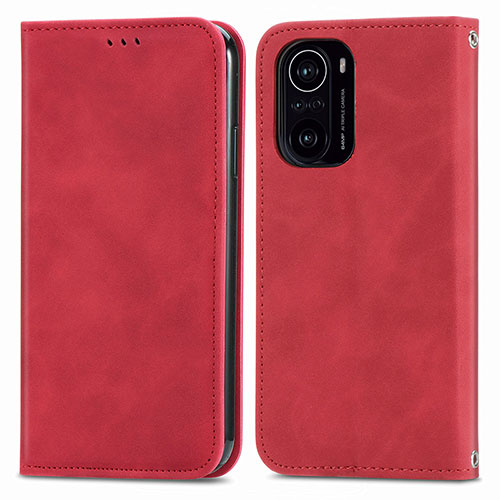 Leather Case Stands Flip Cover Holder S04D for Xiaomi Mi 11X 5G Red