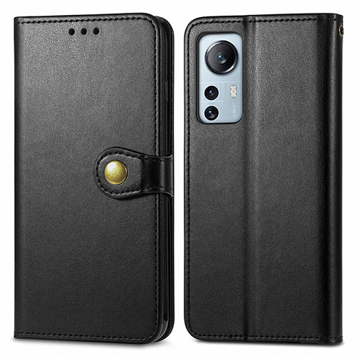 Leather Case Stands Flip Cover Holder S04D for Xiaomi Mi 12 5G Black