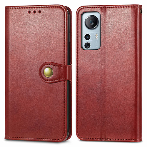 Leather Case Stands Flip Cover Holder S04D for Xiaomi Mi 12 Lite 5G Red