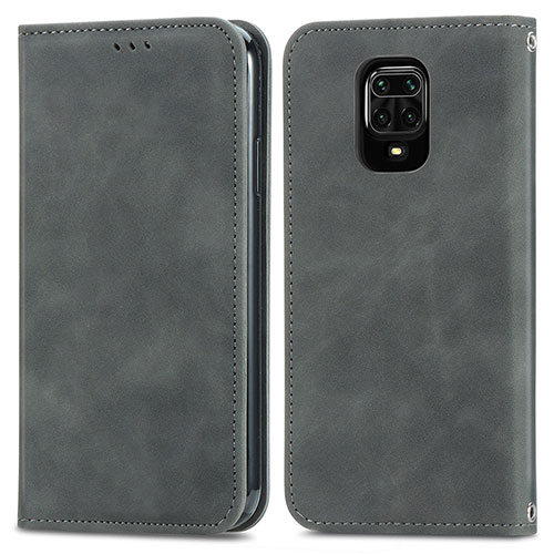 Leather Case Stands Flip Cover Holder S04D for Xiaomi Poco M2 Pro Gray