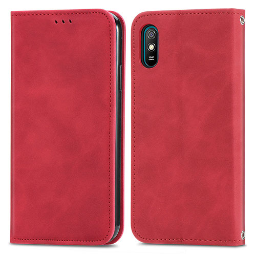 Leather Case Stands Flip Cover Holder S04D for Xiaomi Redmi 9A Red