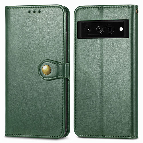 Leather Case Stands Flip Cover Holder S05D for Google Pixel 7 Pro 5G Green