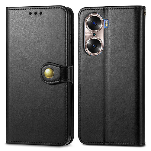 Leather Case Stands Flip Cover Holder S05D for Huawei Honor 60 5G Black