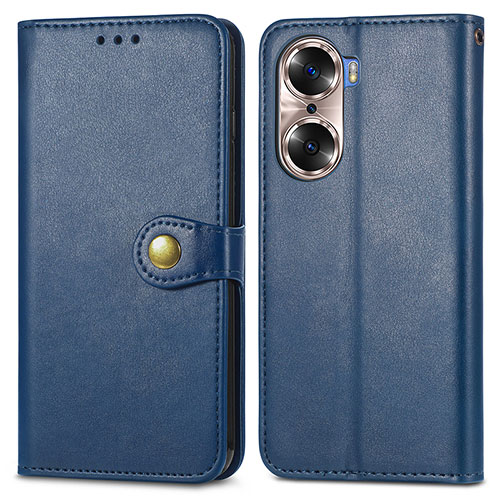 Leather Case Stands Flip Cover Holder S05D for Huawei Honor 60 Pro 5G Blue