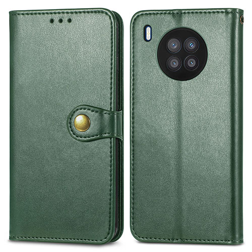 Leather Case Stands Flip Cover Holder S05D for Huawei Nova 8i Green