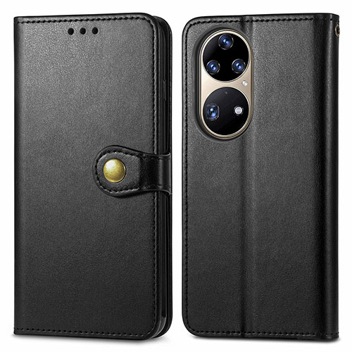 Leather Case Stands Flip Cover Holder S05D for Huawei P50 Black