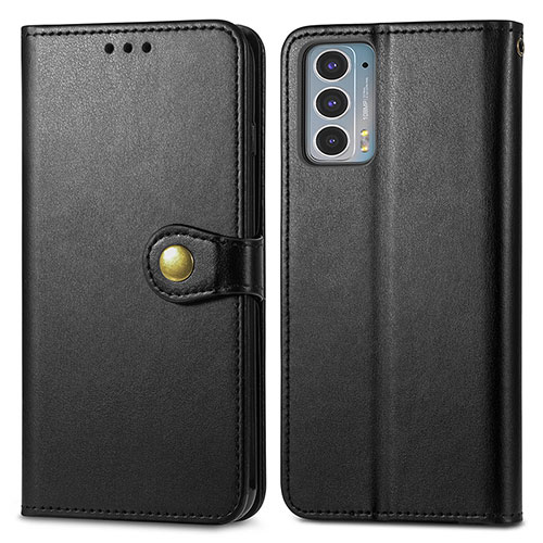 Leather Case Stands Flip Cover Holder S05D for Motorola Moto Edge 20 5G Black