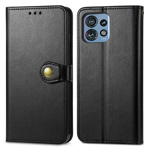 Leather Case Stands Flip Cover Holder S05D for Motorola Moto Edge Plus (2023) 5G Black