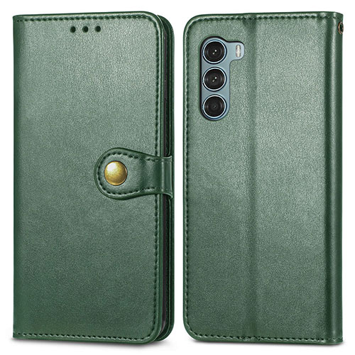 Leather Case Stands Flip Cover Holder S05D for Motorola Moto Edge S30 5G Green