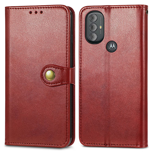 Leather Case Stands Flip Cover Holder S05D for Motorola Moto G Play (2023) Red