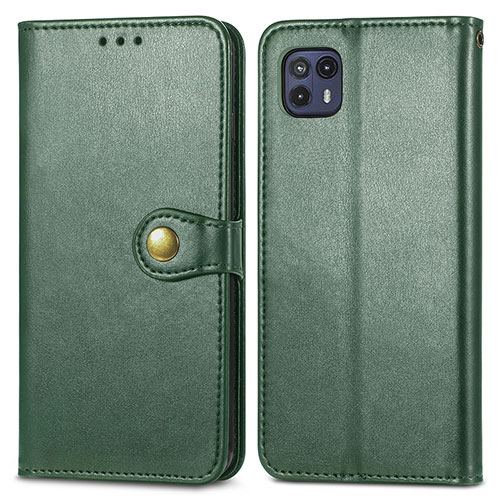 Leather Case Stands Flip Cover Holder S05D for Motorola Moto G50 5G Green