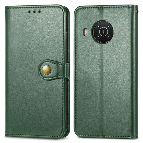 Leather Case Stands Flip Cover Holder S05D for Nokia X10 Green