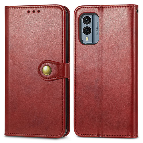 Leather Case Stands Flip Cover Holder S05D for Nokia X30 5G Red