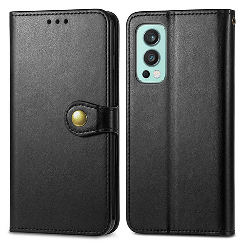 Leather Case Stands Flip Cover Holder S05D for OnePlus Nord 2 5G Black