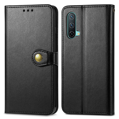 Leather Case Stands Flip Cover Holder S05D for OnePlus Nord CE 5G Black