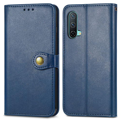 Leather Case Stands Flip Cover Holder S05D for OnePlus Nord CE 5G Blue