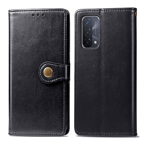 Leather Case Stands Flip Cover Holder S05D for OnePlus Nord N200 5G Black