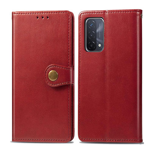 Leather Case Stands Flip Cover Holder S05D for OnePlus Nord N200 5G Red