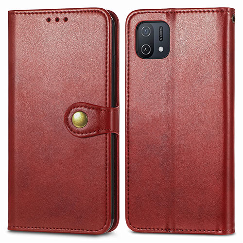 Leather Case Stands Flip Cover Holder S05D for Oppo A16e Red