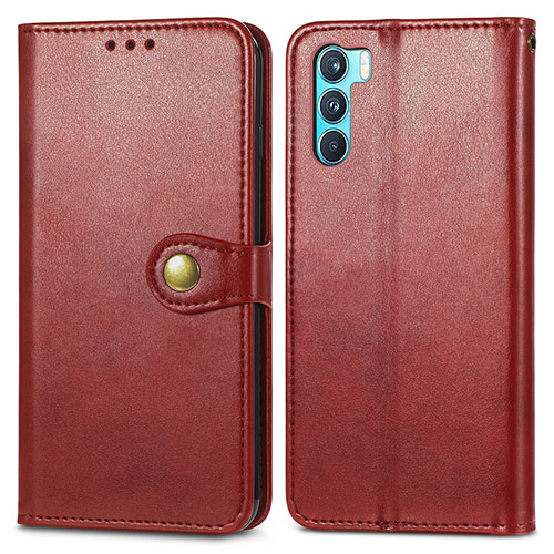 Leather Case Stands Flip Cover Holder S05D for Oppo K9 Pro 5G Red