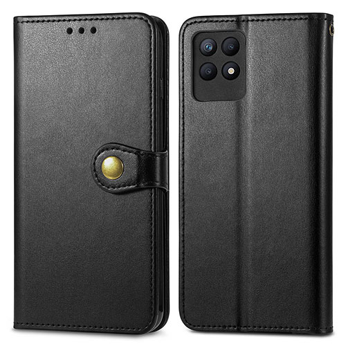 Leather Case Stands Flip Cover Holder S05D for Realme 8i Black