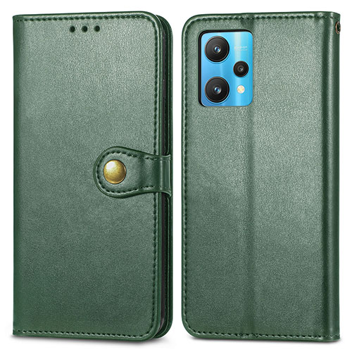 Leather Case Stands Flip Cover Holder S05D for Realme 9 4G Green