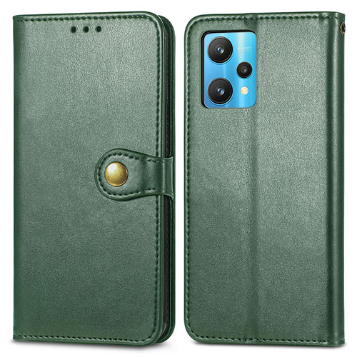 Leather Case Stands Flip Cover Holder S05D for Realme 9 Pro+ Plus 5G Green