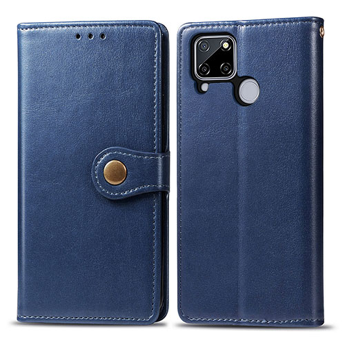 Leather Case Stands Flip Cover Holder S05D for Realme C12 Blue