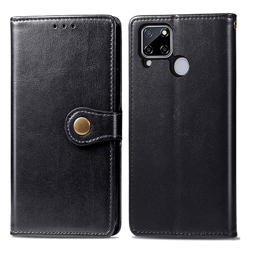 Leather Case Stands Flip Cover Holder S05D for Realme C25S Black