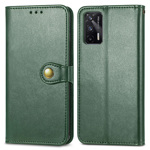 Leather Case Stands Flip Cover Holder S05D for Realme GT 5G Green