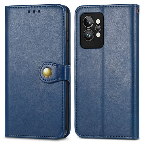 Leather Case Stands Flip Cover Holder S05D for Realme GT2 Pro 5G Blue