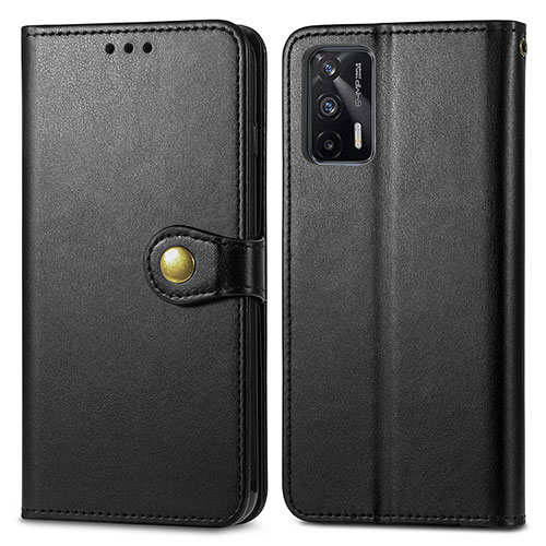 Leather Case Stands Flip Cover Holder S05D for Realme Q3 Pro 5G Black