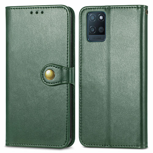 Leather Case Stands Flip Cover Holder S05D for Realme V11 5G Green