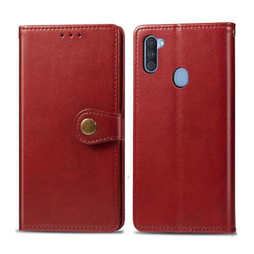 Leather Case Stands Flip Cover Holder S05D for Samsung Galaxy A11 Red