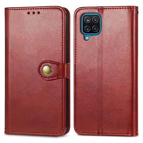 Leather Case Stands Flip Cover Holder S05D for Samsung Galaxy A12 5G Red