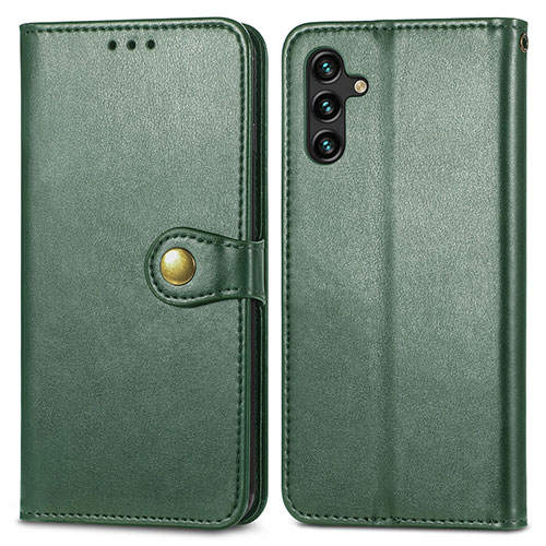 Leather Case Stands Flip Cover Holder S05D for Samsung Galaxy A13 5G Green