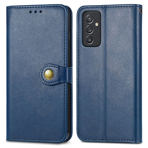 Leather Case Stands Flip Cover Holder S05D for Samsung Galaxy A15 4G Blue